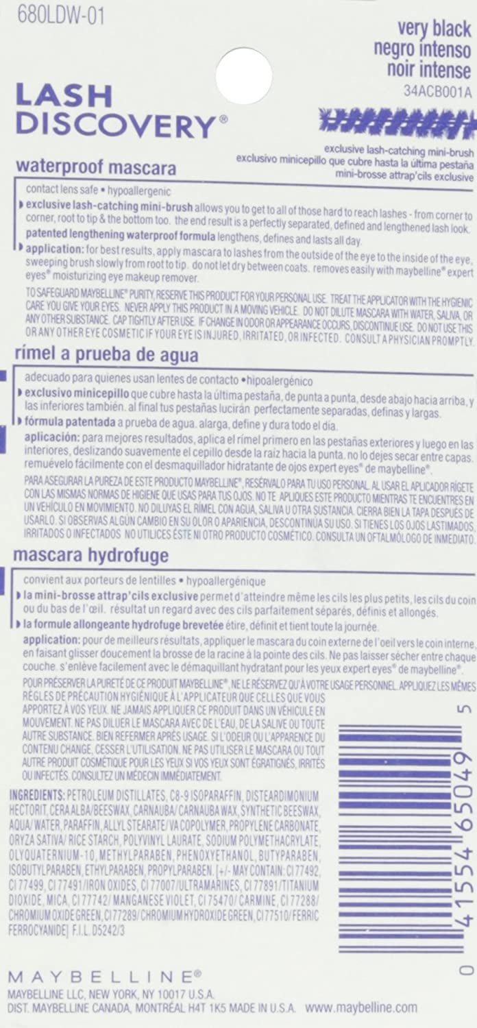 Maybelline New York Lash Discovery Waterproof Mascara, Very Black 361, 0.16 Fluid Ounce - Image 3